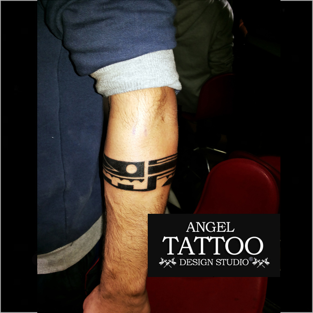 tribal armband tattoo, tribal forearm band tattoo