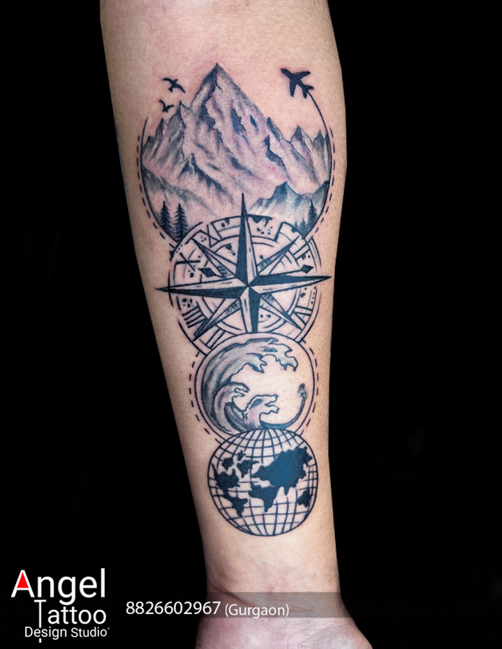 Map Compass Tattoo 01