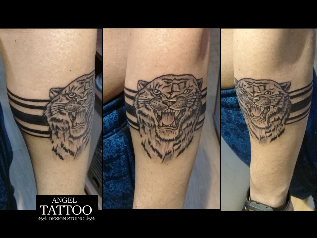 Tiger face | armband tattoo #shorts#tattoo - YouTube