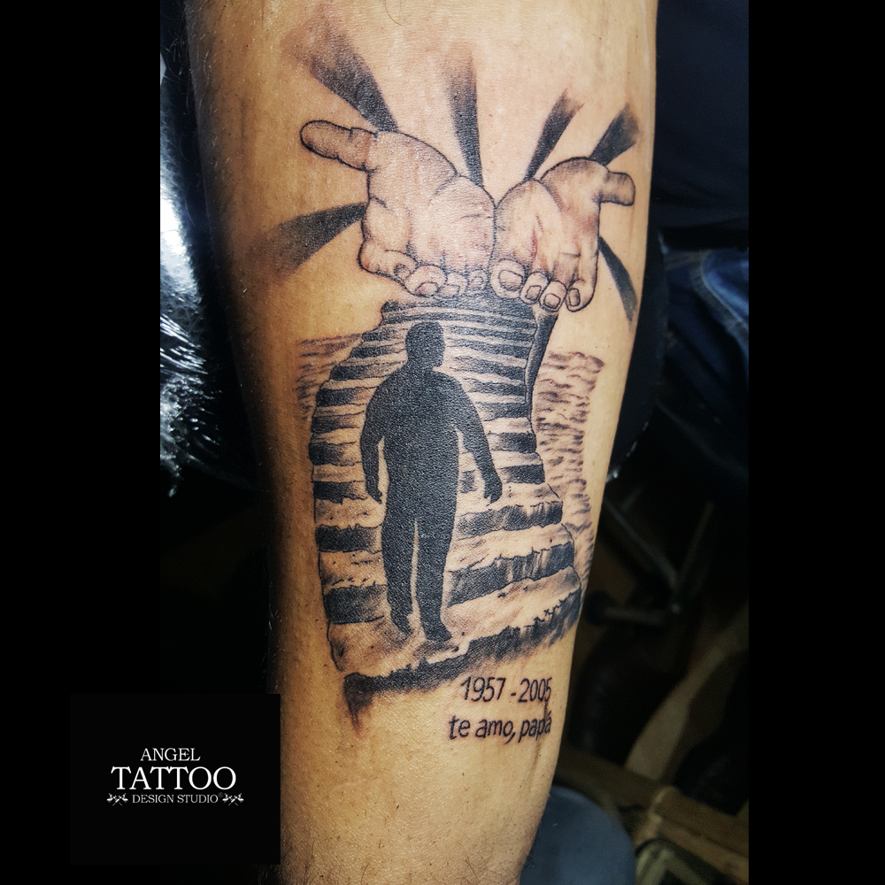 tattoo, memorial tattoo, father tattoo design